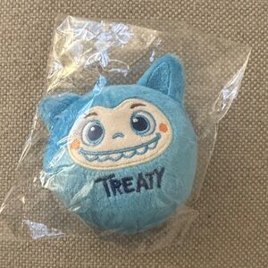 Blue Plush Toy with Embroidered Face